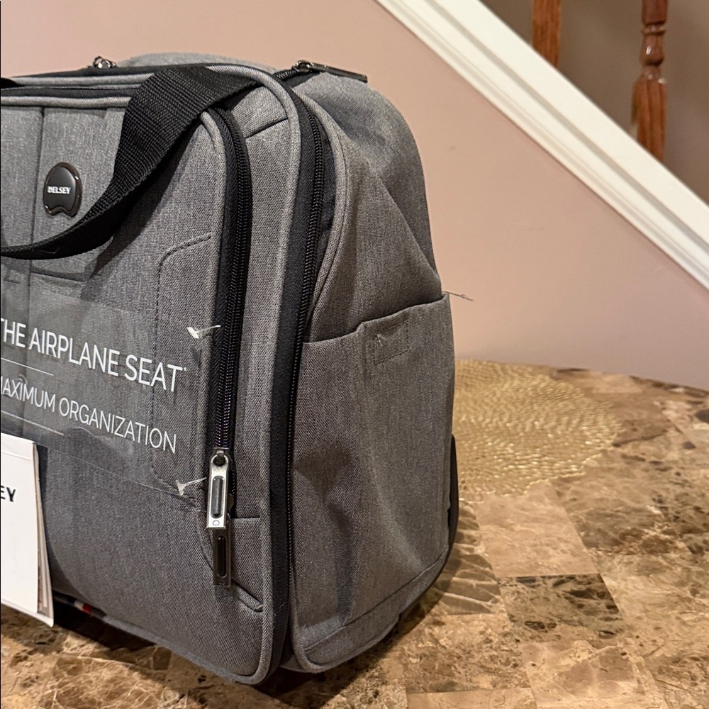 Delsey Paris Depart 2.0 Gray Under-Seat Travel Bag with Multiple Pockets, Wheels - Picture 10 of 16